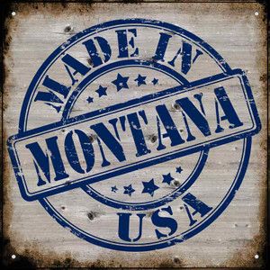 Montana Stamp On Wood Wholesale Novelty Metal Square Sign