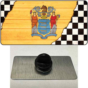 New Jersey Racing Flag Wholesale Novelty Metal Hat Pin Tag