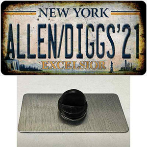 Allen Diggs 21 NY Excelsior Rusty Wholesale Novelty Metal Hat Pin Tag