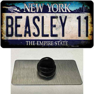 Beasley 11 New York Blue Wholesale Novelty Metal Hat Pin Tag