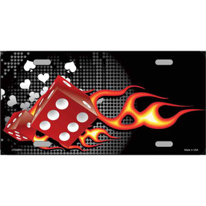 Fire Dice Flame Wholesale Metal Novelty License Plate
