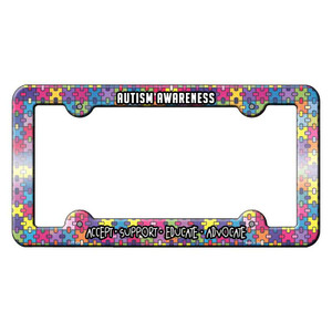 Accept Support Educate Advocate Autism Wholesale Novelty Metal License Plate Frame