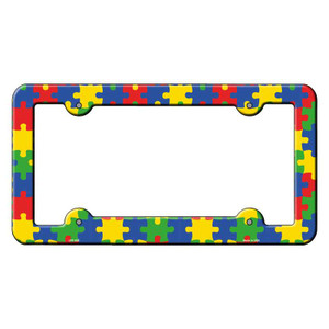 Autism Puzzle Wholesale Novelty Metal License Plate Frame