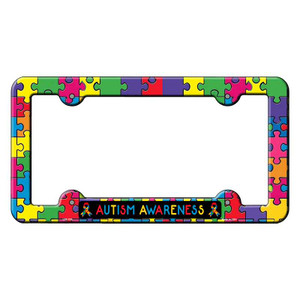 Autism Awareness Ribbons Wholesale Novelty Metal License Plate Frame