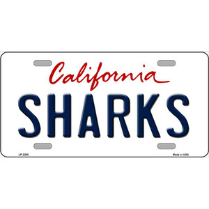 Sharks California Novelty State Wholesale Metal License Plate