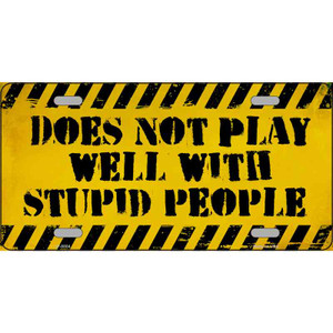 Does Not Play Well Wholesale Metal Novelty License Plate