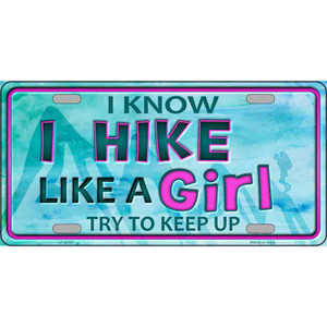 Hike Like A Girl Novelty Wholesale Metal License Plate