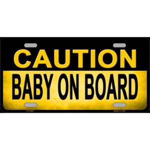 Caution Baby On Board Wholesale Metal Novelty License Plate