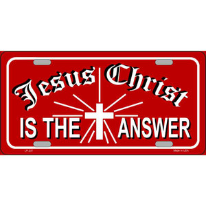 Jesus Christ Is The Answer Wholesale Metal Novelty License Plate