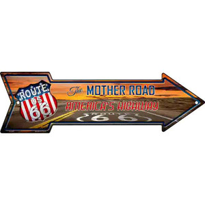 Route 66 With Sunset Wholesale Novelty Metal Arrow Sign