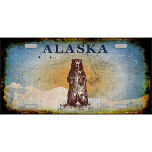 Alaska Bear Rusty Novelty Wholesale Metal License Plate