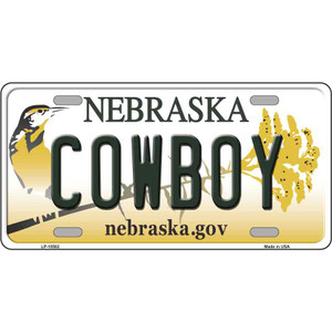 Cowboy Nebraska Wholesale Metal Novelty License Plate