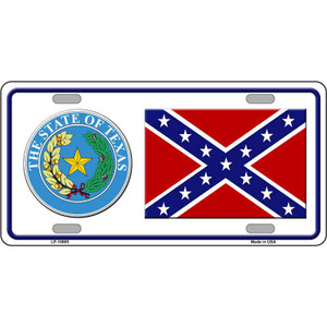 Confederate Flag Texas Seal Novelty Wholesale Metal License Plate
