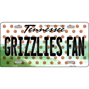 Grizzlies Fan Tennessee Novelty Wholesale Metal License Plate