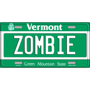 Zombie Vermont Wholesale Metal Novelty License Plate