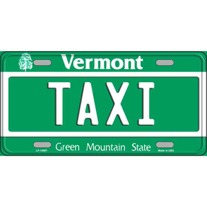 Taxi Vermont Wholesale Metal Novelty License Plate