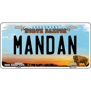 Mandan North Dakota Wholesale Metal Novelty License Plate