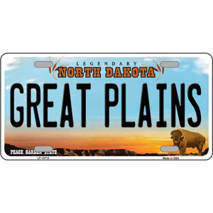 Great Plains North Dakota Wholesale Metal Novelty License Plate