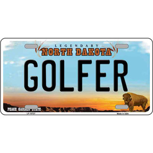 Golfer North Dakota Wholesale Metal Novelty License Plate