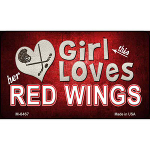This Girl Loves Her Red Wings Wholesale Novelty Metal Magnet
