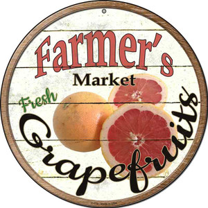 Farmers Market Grapefruits Novelty Wholesale Metal Circular Sign