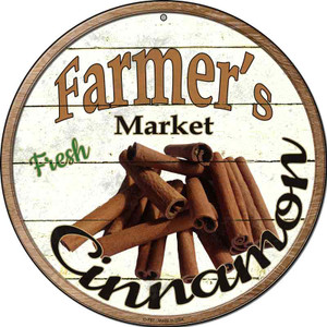 Farmers Market Cinnamon Novelty Wholesale Metal Circular Sign