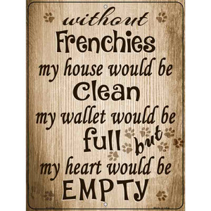 Without Frenchies My House Would Be Clean Wholesale Metal Novelty Parking Sign