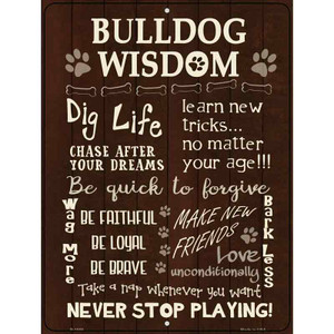 Bulldog Wisdom Metal Novelty Parking Sign Wholesale