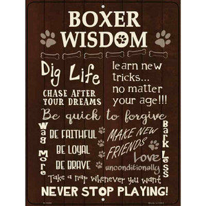 Boxer Wisdom Metal Novelty Parking Sign Wholesale