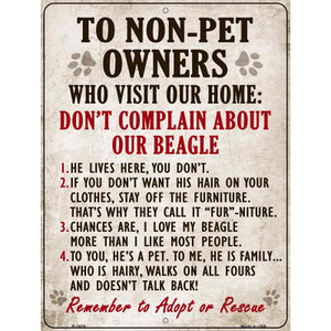 Non-Pet Owners Beagle Parking Sign Wholesale Metal Novelty