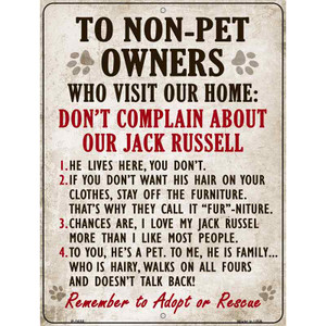Non-Pet Owners Jack Russell Parking Sign Wholesale Metal Novelty