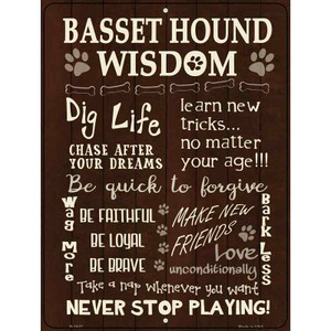 Basset Hound Wisdom Metal Novelty Parking Sign Wholesale