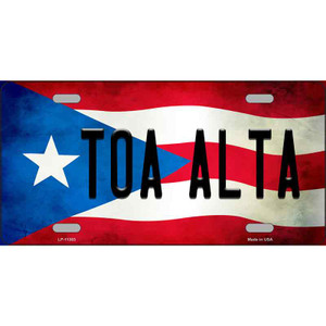 Toa Alta Puerto Rico Flag License Plate Metal Novelty Wholesale