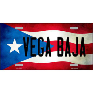 Vega Baja Puerto Rico Flag License Plate Metal Novelty Wholesale