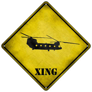 Transport Helicopter Xing Wholesale Novelty Metal Crossing Sign