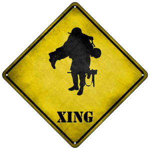 Soldier Carrying Wounded Xing Wholesale Novelty Metal Crossing Sign