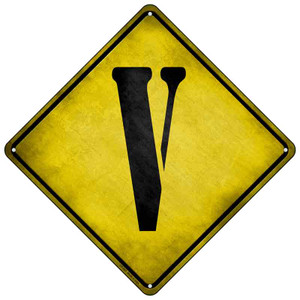 Letter V Xing Novelty Metal Crossing Sign Wholesale