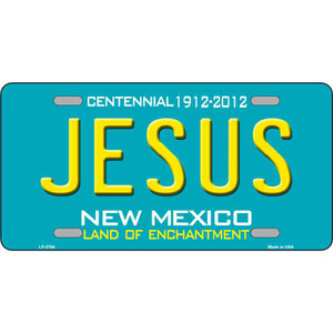 Jesus New Mexico Teal Novelty Metal License Plate