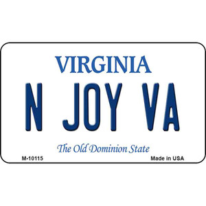 N Joy VA Virginia State License Plate Wholesale Magnet