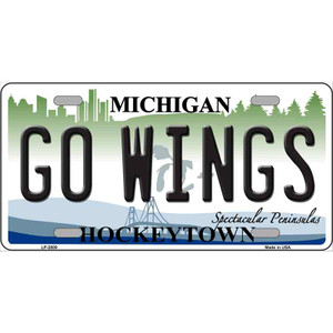 Go Wings Michigan State Wholesale Metal Novelty License Plate
