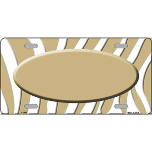 Gold White Zebra Gold Center Oval Wholesale Metal Novelty License Plate