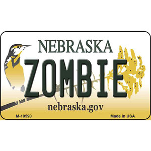 Zombie Nebraska State License Plate Wholesale Magnet