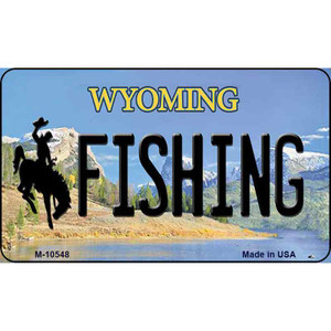 Fishing Wyoming State License Plate Wholesale Magnet