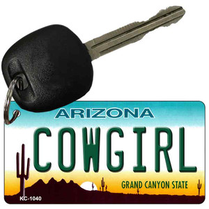 Cowgirl Arizona State License Plate Wholesale Key Chain
