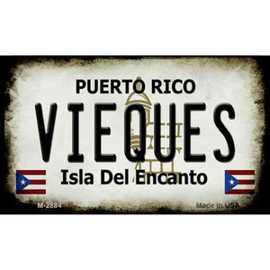 Vieques Puerto Rico State License Plate Wholesale Magnet M-2884