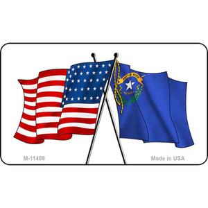 Nevada Crossed US Flag Wholesale Magnet