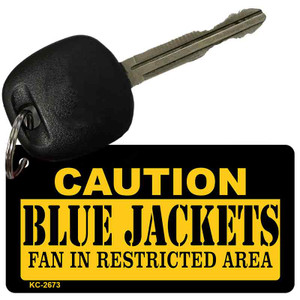Caution Blue Jackets Fan Area Wholesale Key Chain