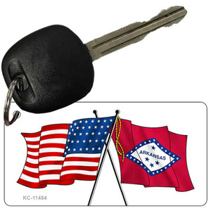Arkansas Crossed US Flag Wholesale Key Chain