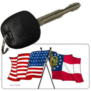 Georgia Crossed US Flag Wholesale Key Chain