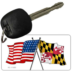 Maryland Crossed US Flag Wholesale Key Chain